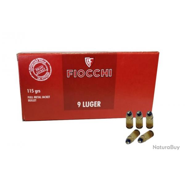 Munition Fiocchi cal.9mm para FMJ 115gr par 50