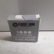 Pastilles autocollantes blanches 15mm pour cible - Equipements