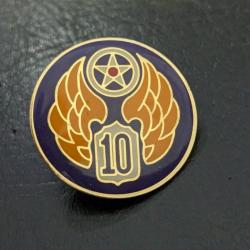 L pins Blason Insigne militaire US 10th Airborne US Air Force parachutiste badge Diametre : 30 mm Tr