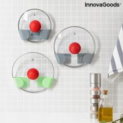 Set de 3 Supports Mural Adhésif pour Couvercle de Cuisine InnovaGoods® Smarack
