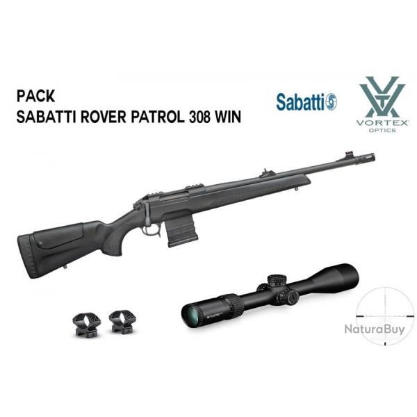 Pack SABATTI ROVER PATROL 308 win + lunette VORTEX 6-24X50 Montage haut