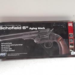 8276 REVOLVER À PLOMBS ASG SCHOFIELD 6" AGING BLACK 4JOULES CAL4,5 NEUF