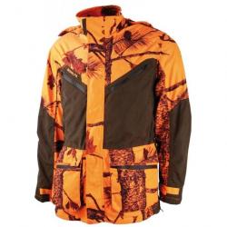 Veste multi-Hunt camouflage orange + Gillet réversible multi-hunt orange/marron