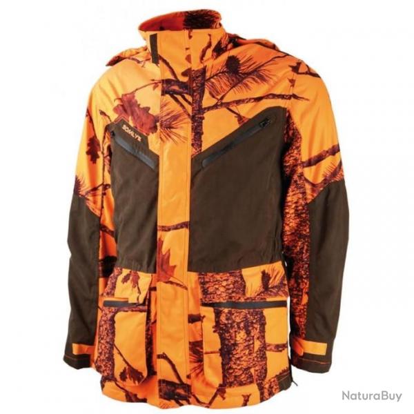 Veste multi-Hunt camouflage orange + Gillet rversible multi-hunt orange/marron