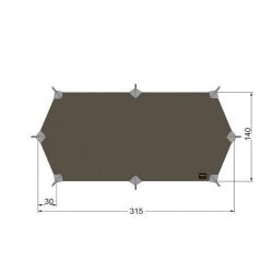 Tarp Bushnell - Toile Tatonka en polyamide/silicone - vert SGO - 1LT / 315x140 cm