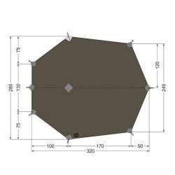 Tarp Bushnell - Toile Tatonka en polyamide/silicone - vert SGO - 3LT / 320 X 280 cm