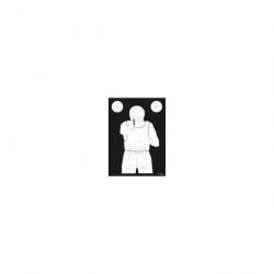 Cible Gravolux CG2 silouhette homme avec gillet Pb Blanche fond noir carton par 100 - 50x70 cm