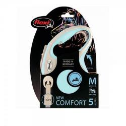 Laisse pour Chien Max.25 Kg FLEXI® New Comfort - Long. 5 m - Bleu Clair