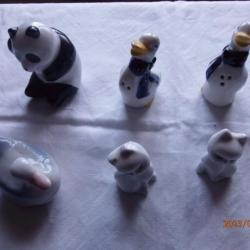 Miniatures d'animaux en porcelaine.