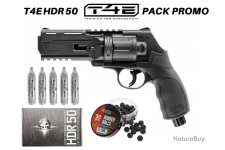 Pack Revolver Umarex T4E HDR 50 (7.5 joules) - Armurerie Loisir