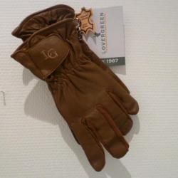 GANTS CUIR CHAMOIS CAMEL LOVERGREEN