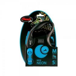 Laisse pour Chien Max.25 Kg FLEXI® New Neon - Long. 5 m - Bleu