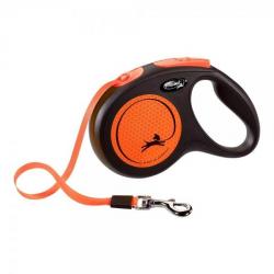 Laisse pour Chien Max.25 Kg FLEXI® New Neon - Long. 5 m - Orange