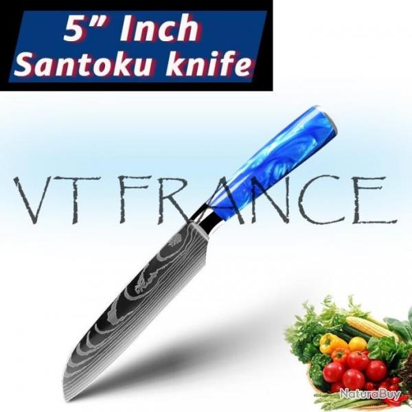 Couteau Japonais Pro Santoku Style Damas, Modele: Santoku 24cm