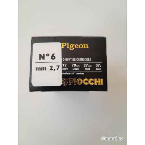 LOT DE 20 CARTOUCHES FIOCCHI PIGEON CAL12 N6