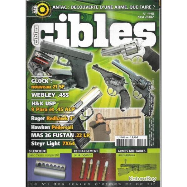 cibles 446 revolver d'ordonnance webley , glock 21 sf, outcast camp knife, hawken rifle, doolittle,
