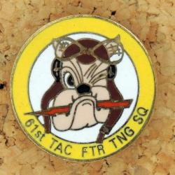 Réduction insigne USAF 61st tactical fighter training squadron Métal doré émail