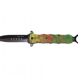 Couteau foliage fluo avec boucle et lame 10cm - clip ceinture