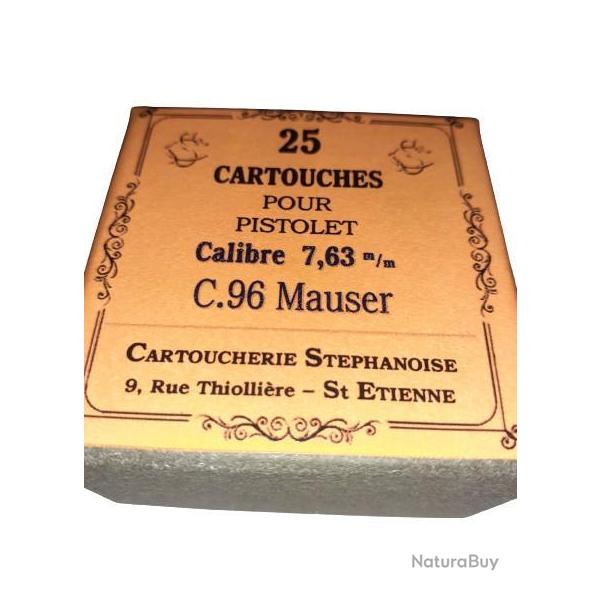 7,63 mm Mauser C96: Reproduction boite cartouches (vide) CARTOUCHERIE STEPHANOISE 10007326