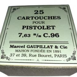 7,63 mm Mauser C96: Reproduction boite cartouches (vide) GAUPILLAT 10007348