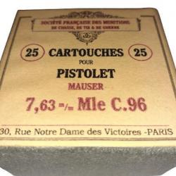 7,63 mm Mauser C96: Reproduction boite cartouches (vide) SOCIETE FRANCAISE des MUNITIONS 10007363