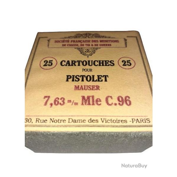 7,63 mm Mauser C96: Reproduction boite cartouches (vide) SOCIETE FRANCAISE des MUNITIONS 10007363