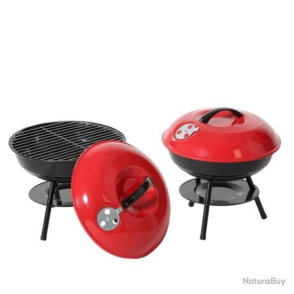Barbecue Portable 35,5 X 35 cm Rouge/Noir