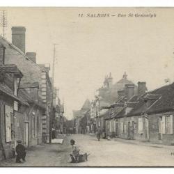 Carte postale ancienne - SALBRIS (41) Rue du Général Giraud ancienne Rue St-Genoulph