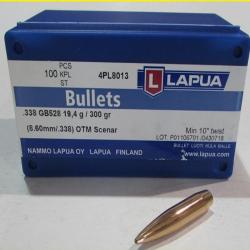 OGIVES LAPUA GB528 CAL 338 SCENAR 300 grains