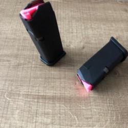 Planchette elevatrice tactique rose fluo pour chargeur glock 17 19 26 34. spécial saint valentin