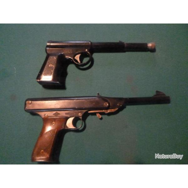 Lot de 2 pistolets a air comprim  " OKLAHOMA et Harrington & son "