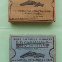 REF 33 - RARE LOT 2 TRES ANCIENNES BOÎTES CARTOUCHES CHASSE CAL 12 - Marque CF - chevrotines