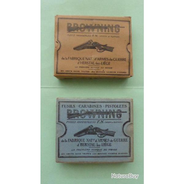 REF 33 - RARE LOT 2 TRES ANCIENNES BOTES CARTOUCHES CHASSE CAL 12 - Marque CF - chevrotines