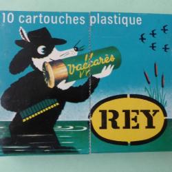 BOÎTE CARTOUCHES CHASSE ANCIENNE - Marque REY VACCARES -  CAL 16  - plomb n° 3