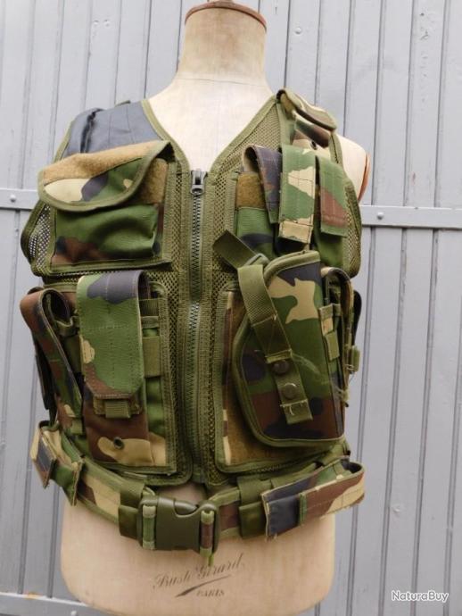 Gilet Tactique Camouflage Garçon - Tissu 600D Respirant - Poches Et Ajustements - Pour Jeu, Airsoft, Déguisement
