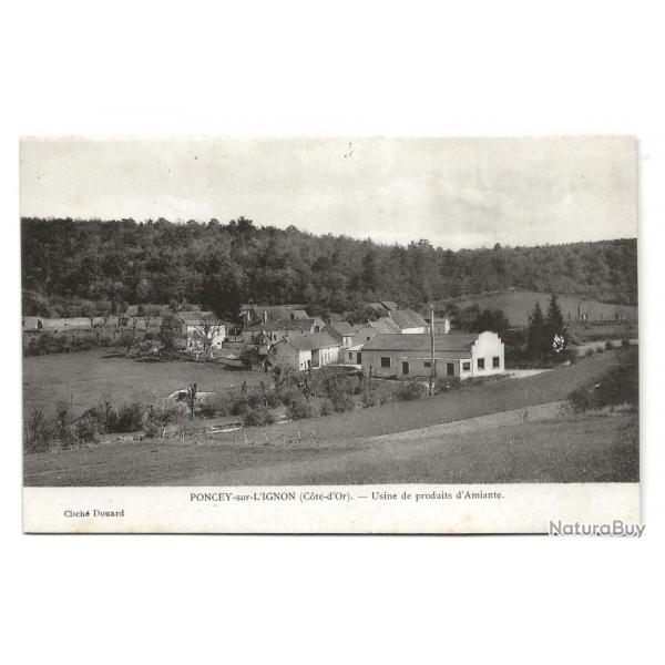 Carte postale ancienne - Poncey sur L'ignon (21) - Usine de produits d'amiante