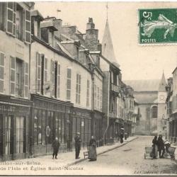 Carte postale ancienne - Chatillon sur Seine (21) Rue Maréchal Leclerc ancienne Rue de l'Isle