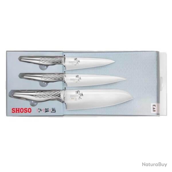 Set de 3 couteaux japonais Kai Seki Magoroku Shoso