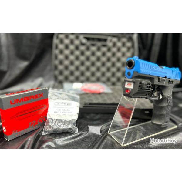 Pack "Laser" prt  tirer - Pistolet HK SFP9 T4E - (CO2 + Munitions) - Calibre 43 - (5 joules ) Umar