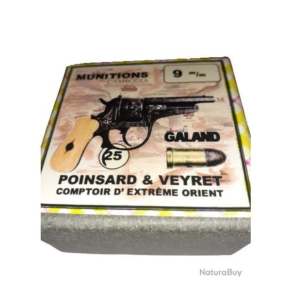 9 mm Galand: Reproduction boite cartouches (vide) POINSARD & VEYRET 10019519