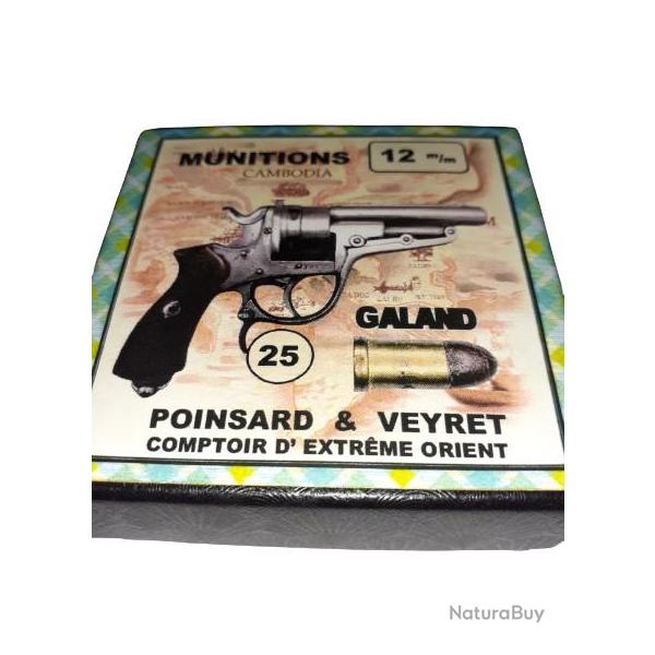 12 mm Galand: Reproduction boite cartouches (vide) POINSARD & VEYRET 10019538