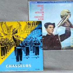 MUSIQUE MILITAIRE Lot de 2 vinyles 33 tours - Chasseurs Alpins 1960