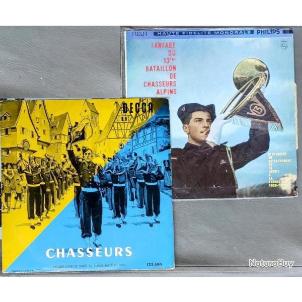 MUSIQUE MILITAIRE Lot de 2 vinyles 33 tours - Chasseurs Alpins 1960