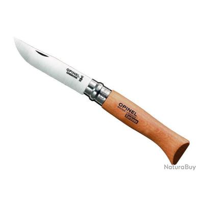 Opinel N°8 Gravé Rando - Manche Hêtre 11 Cm - Anneau De Sécurité - Neuf