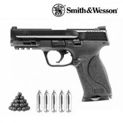 Pack Pistolet billes caoutchouc Smith&Wesson M&P9 M2.0 T4E cal. .43 + 5 x co2 + billes caoutchouc