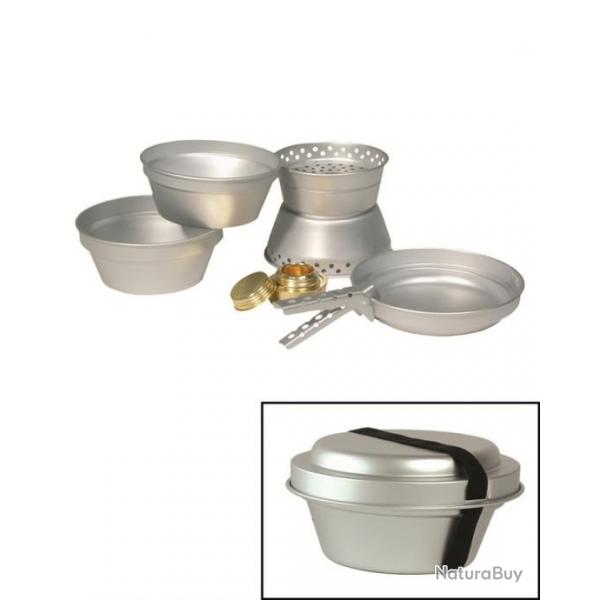 Set cuisine aluminium (2 casseroles, pole, rchaud)