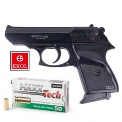 Pack Pistolet EKOL Lady Black - Calibre 9mm PAK