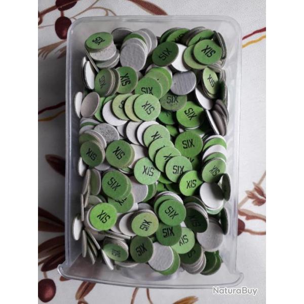 Lot de 100 rondelles de fermeture pour 14 mm numrotes '6' coloris vert