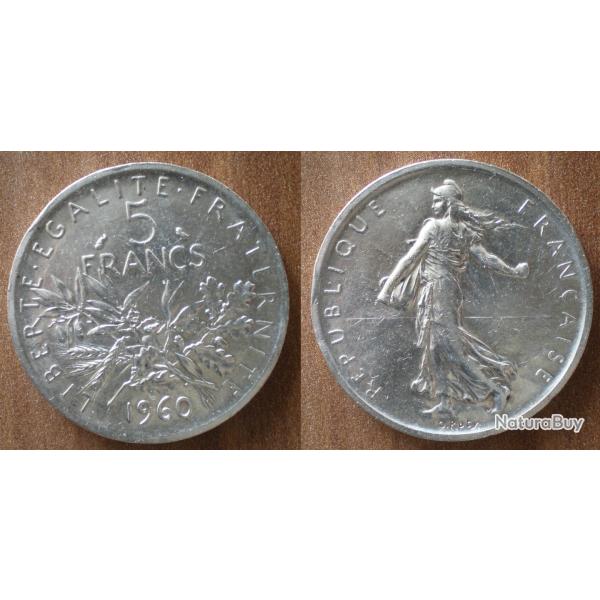 France 5 Francs 1960 Semeuse Franc Argent Frcs Frs Frc Piece