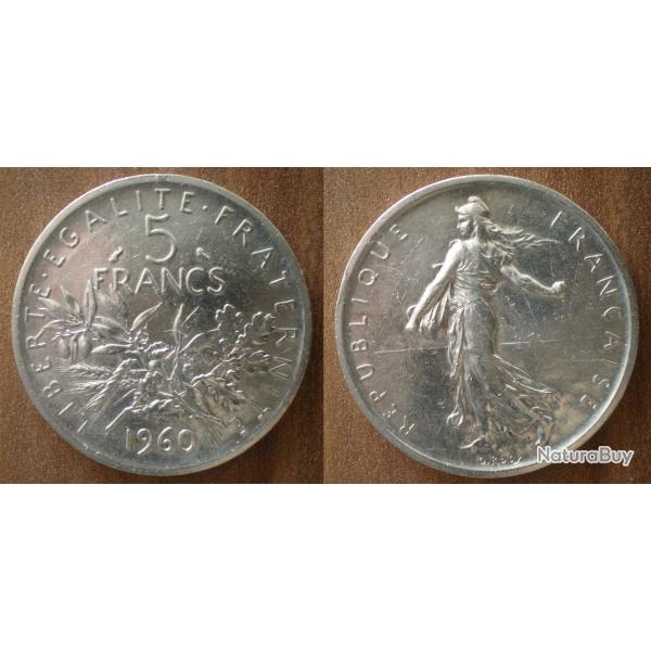 France 5 Francs 1960 Semeuse Franc Argent Frcs Frs Frc Piece